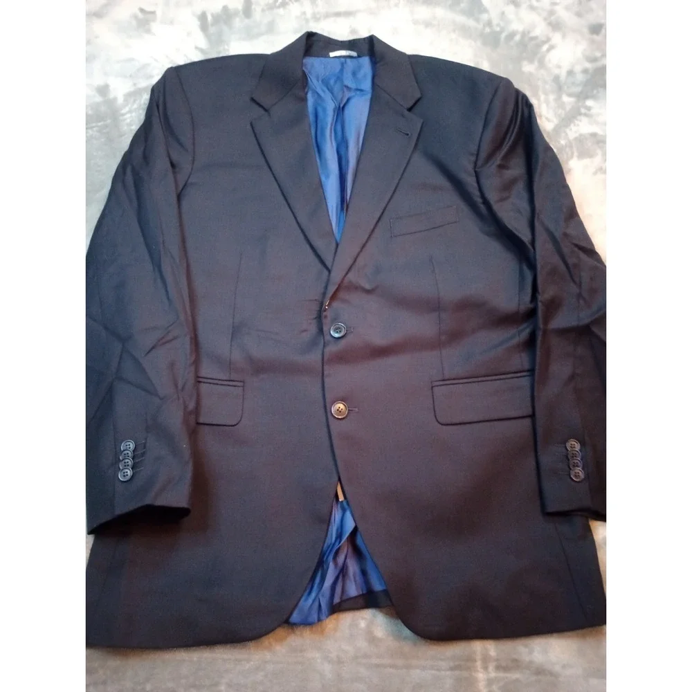 MTailor Custom Suit Mens Navy Blue 2pc Blazer Pants See Measurements Wool Career